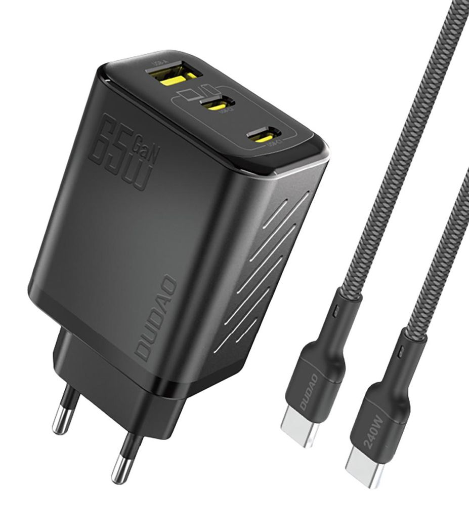 Dudao A29C 65W Gan Power Charger + Usb-C kabel - černý Obrázek produktu 