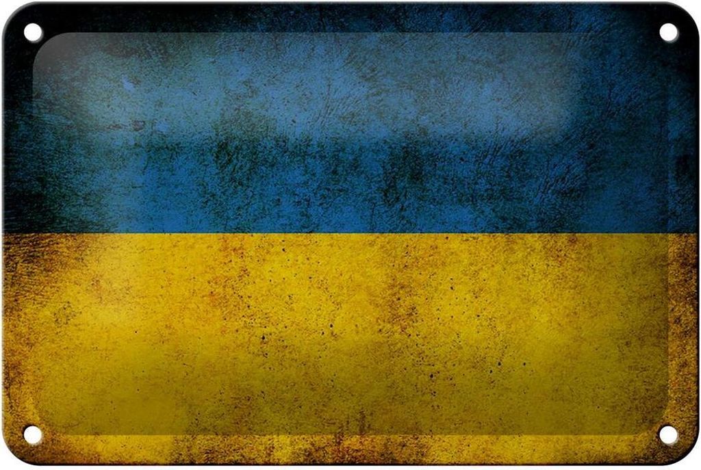 Blechschild Flagge Ukraine, 18 x 12 cm, Blechschilder Fahne Nationalität