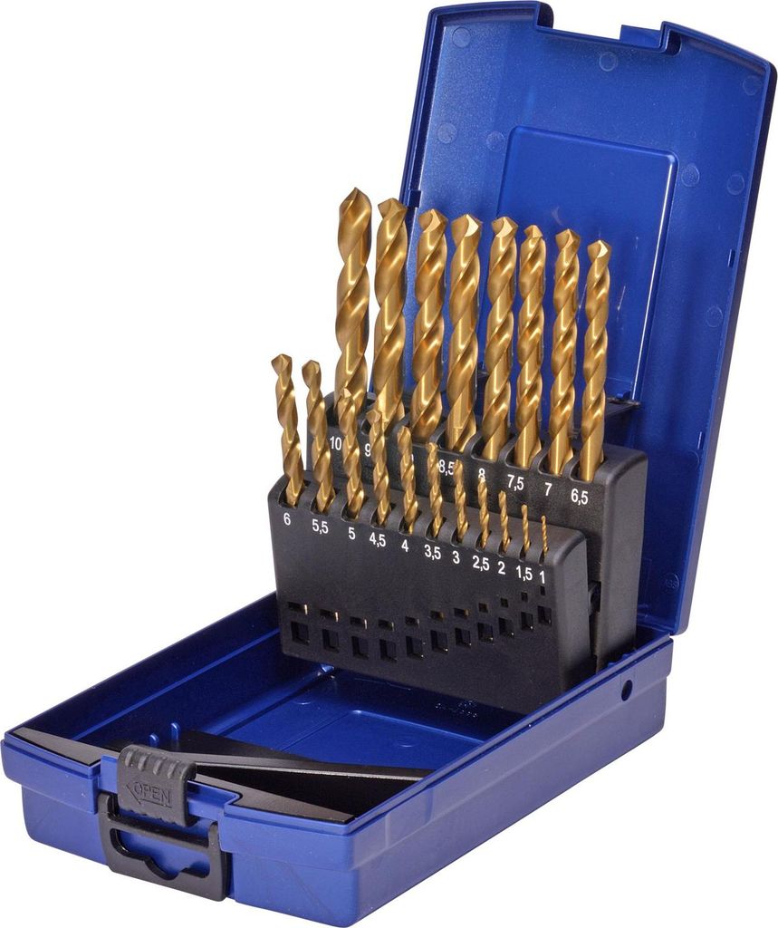 SW-Stahl 81519L Spiralbohrersatz, HSS-G TIN, 1-10 mm, 19-teilig