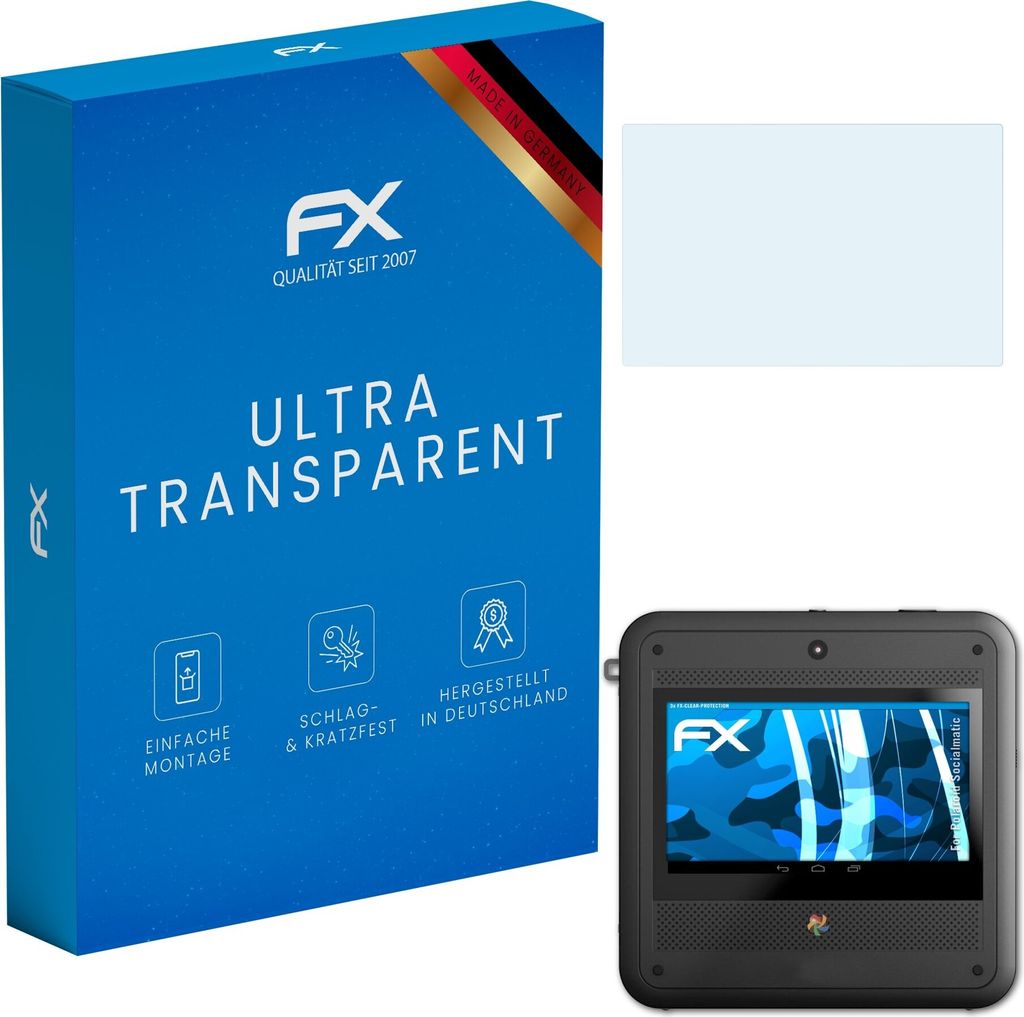 atFoliX FX-Clear 3x Schutzfolie kompatibel mit Polaroid Socialmatic Displayschutzfolie