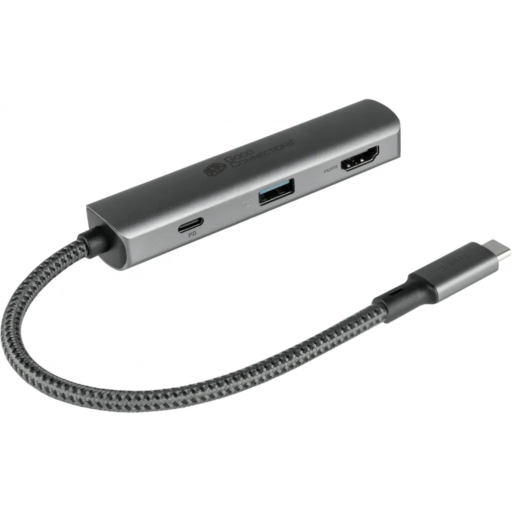 Good Connections Adattatore USB-C Antracite | Design Elegante 3-in-1