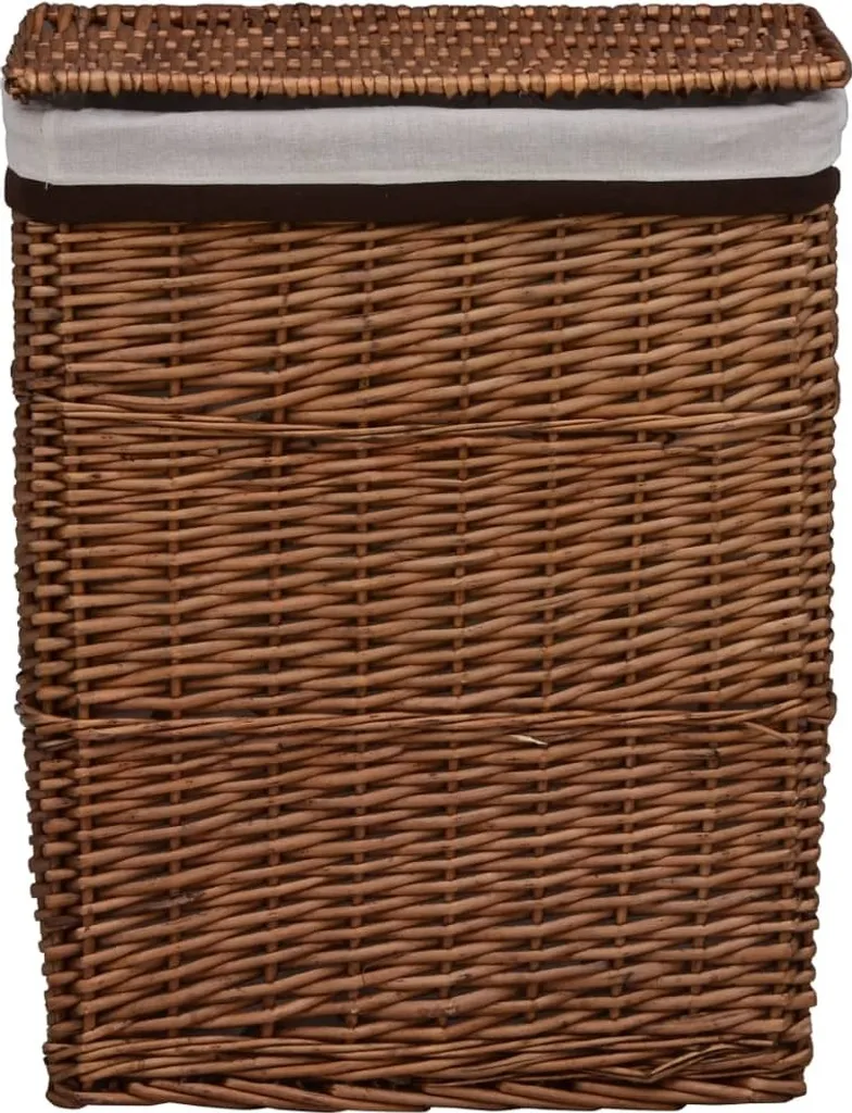 Panier à linge vidaXL Willow brun - Tressage résistant et durable - 2