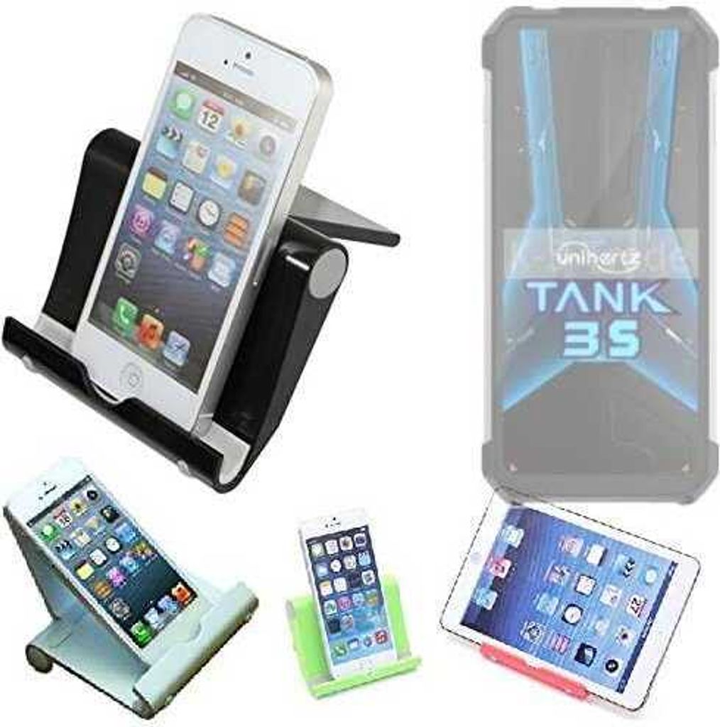 K-S-Trade Handy-Ständer kompatibel mit Unihertz 8849 Tank 3S faltbarer Tischständer Smartphone Tablet Halterung Reise