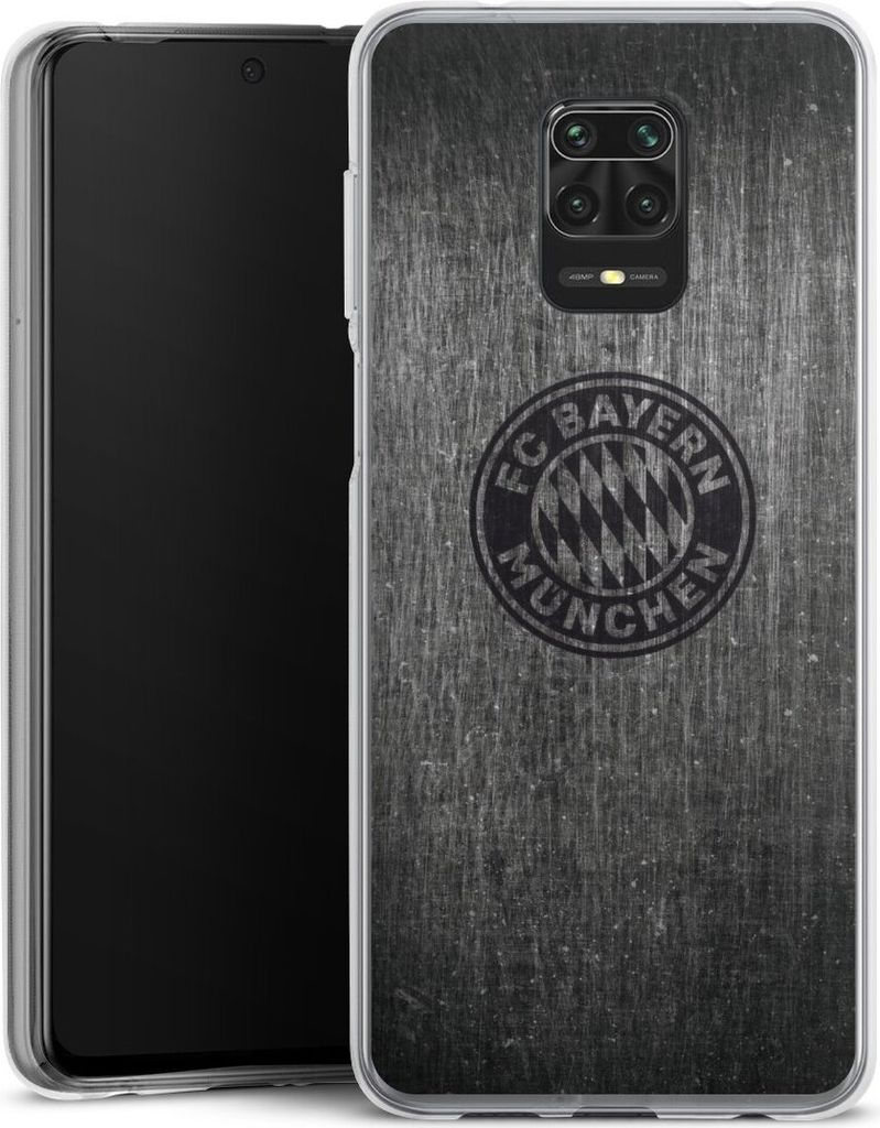 DeinDesign Handyhülle für Xiaomi Redmi Note 9 Pro Silikon Hülle Case Smartphone Schutzhülle FC Bayern München FCB Metallic Look