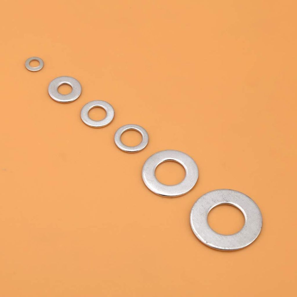 900 Stk Stahlscheiben Ringe, Plattenringe M3 M4 M5 M6 M8 M10 A3 Mattierung 6 Größen Plattenpad Unterlegscheiben Sortiment Set Kit mit Box
