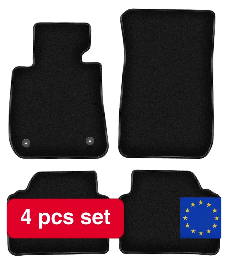 Tapis noir anti-poussière coupe ajustée pour sol impeccable et chic