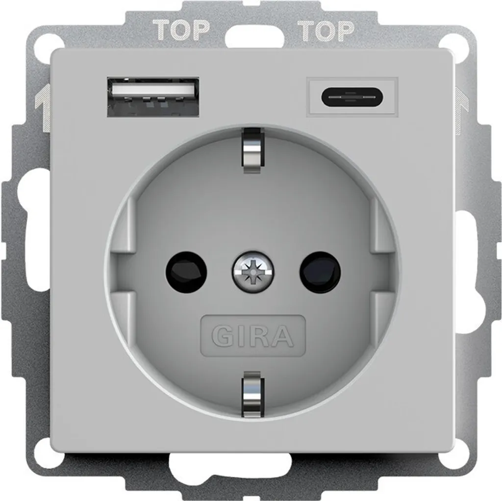 Gira 2459015 Prise de courant Schuko avec USB type A Blanc pur brillant