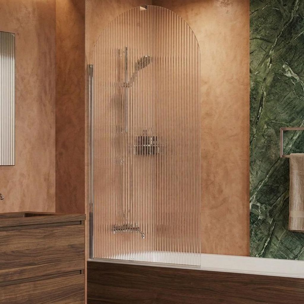 Pare-baignoire flûté – 80 x 140 cm – Chrome – LIVIA Image du produit 