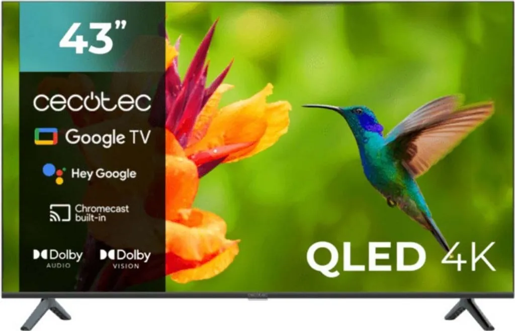 Téléviseur QLED 43 pouces 4K UHD avec Google TV et Dolby Vision Atmos