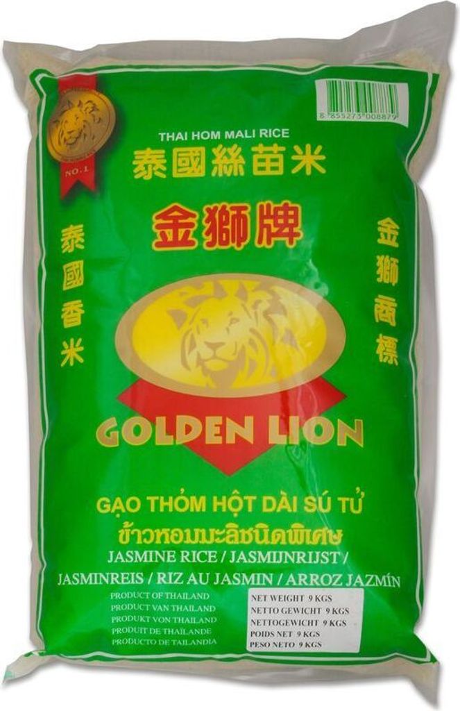 Golden Lion Jasmin Duftreis 9kg | Reis Jasmin Thai Hom Mali Rice