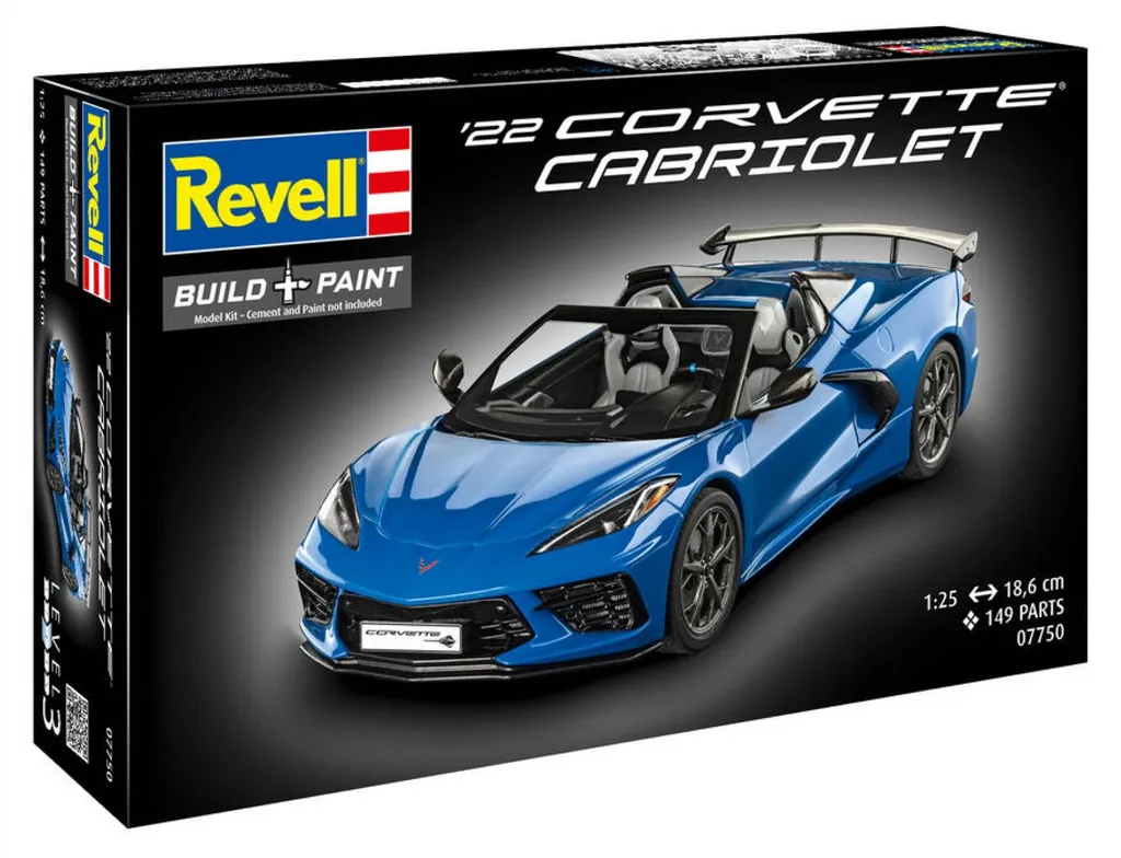Maquette Corvette C8 Cabriolet 1:25 - Voiture de Collection Miniature