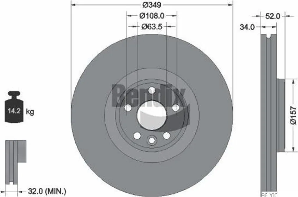 Disque de frein ventilé haute performance pour Discovery et E-Pace