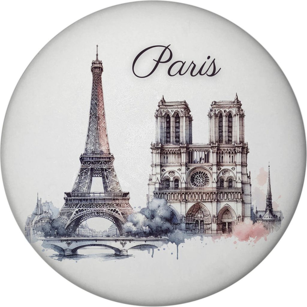 Wahrzeichen Paris Magnet rund Produktbild 