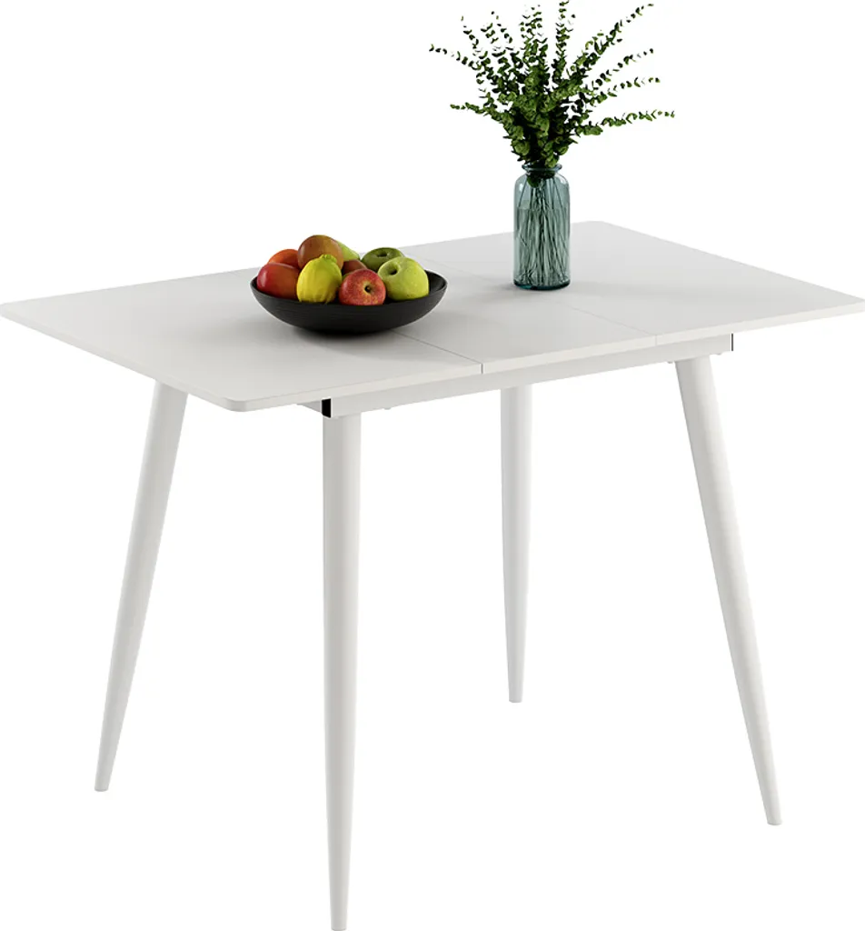 Table extensible 80x70cm Vicco Beaver Blanche : solution petit espace