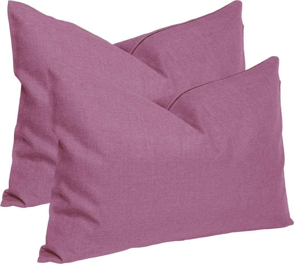 Kissenbezug 2er Set flieder 30x50 cm Struktur Leinenoptik Kissenhülle Deko Kissen