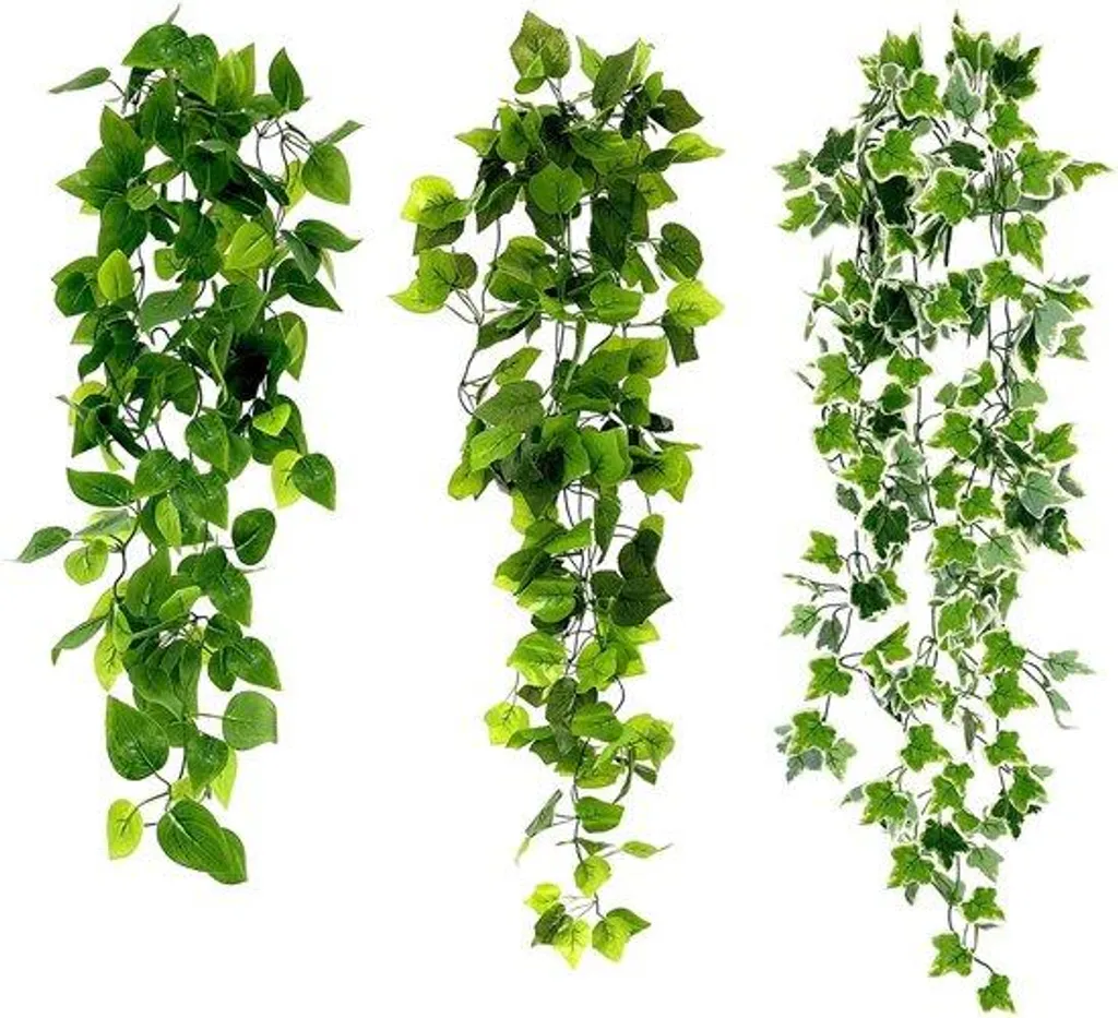 Plantes suspendues artificielles 3 pièces - Feuillage mural anti-UV