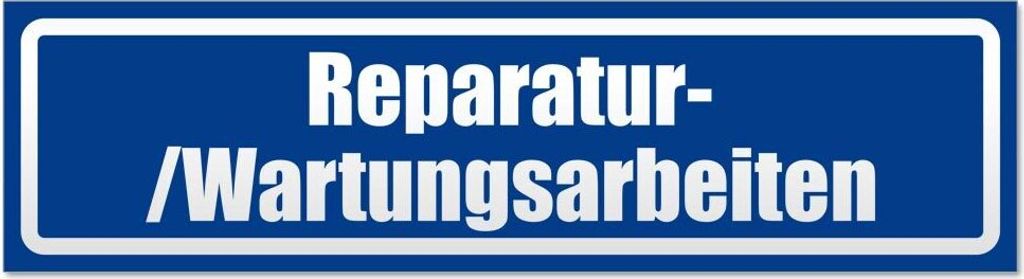 Kiwistar - Autoaufkleber - Verkehrsblau - 45 x 12 cm - Reparatur - /Wartungsarbeiten invertiert - Hinweis Aufkleber Sticker für Auto, Kfz, Fahrrad...