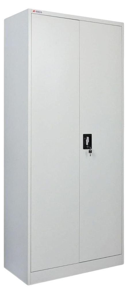 Flügeltürenschrank ELEPHANT mit 2 Türen, abschließbar | HxBxT 180x80x40cm | 6 Fächern & Kleiderstange | Stahl mit Pulverbeschichtung | Lichtgr...