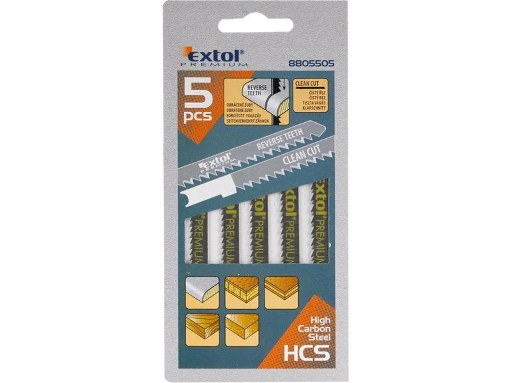 Extol Premium 8805505 lame diritte 5pz, 75x25mm