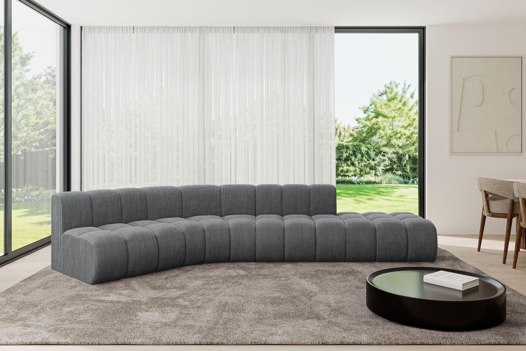 ALTDECOR Modulares Sofa Ecksofa in L-Form - Brilo-L1 - 380x174x70 cm Dunkelgrau - Corner modular Sofa Eckcouch Couch Wohnlandschaft Cauchsofa Boden...