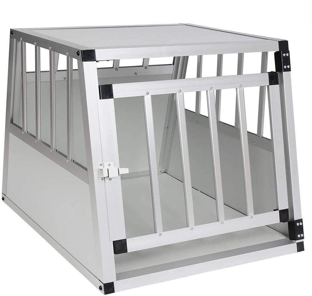 Hundebox Alu Reisebox Box Gitterbox 69x54x50cm : Silber Produktbild 