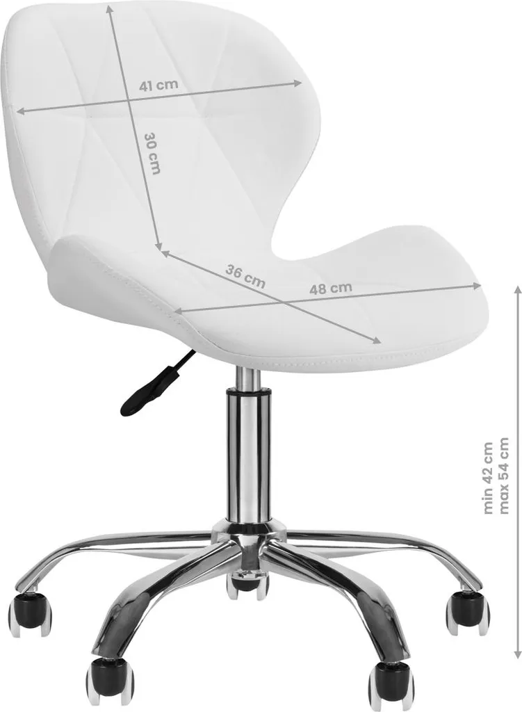 Sgabello Multiuso Qs-06 Bianco | Perfetto per Make-up e Scrivania - 6