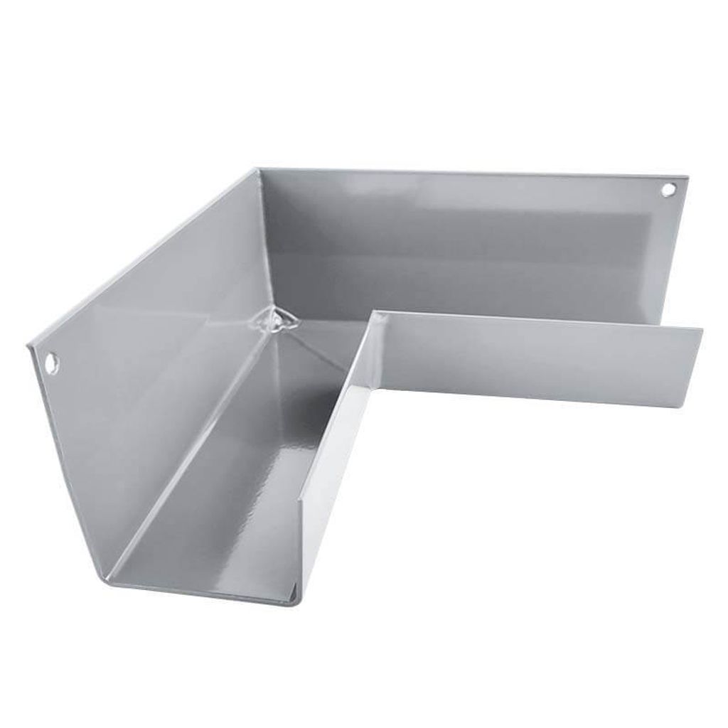 Renoplast RK65 Aluminium Dachrinnenwinkel, Innenwinkel 90° Grau, Dachrinnen Regenrinne Dachentwässerung Blechkantprofile, Gartenhaus Carport