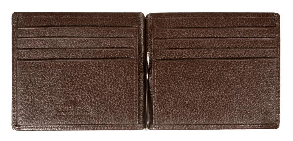 Braun Büffel Prato Portafoglio Fermasoldi RFID Pelle Marrone 8CS Dollarclip - 2