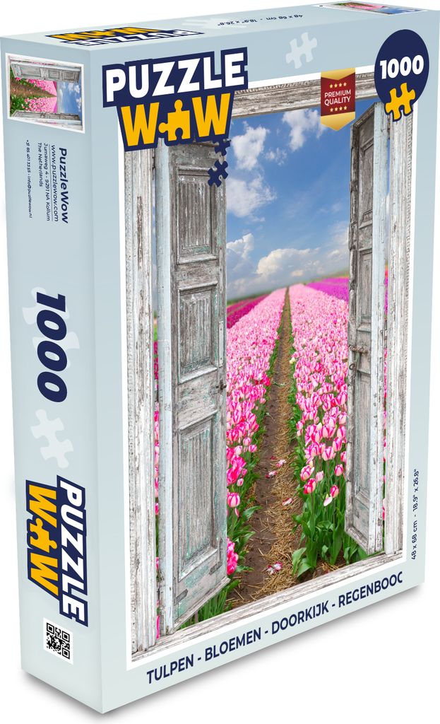 MuchoWow Puzzle 1000 Teile Blumen - Tulpen - Ansicht - Regenbogen - Spielzeug - Alt und Jung - Spiele - Puzzeln