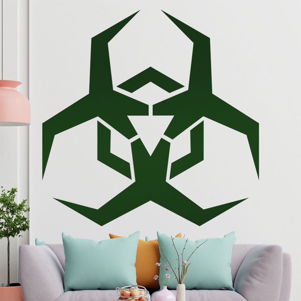 KIWISTAR Biohazard - biologische Gefährdung Wandtattoo in 6 Größen - Wandaufkleber Wall Sticker - Dekoration, Küche, Wohnzimmer, Schlafzimmer, ...
