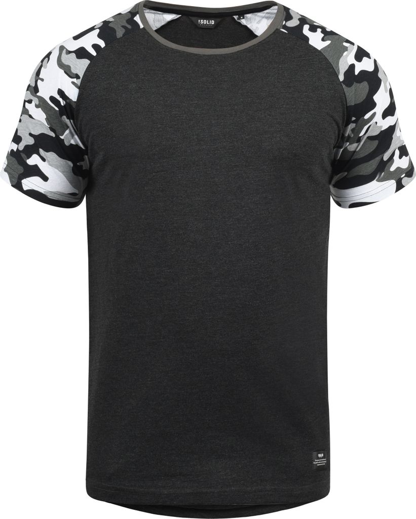 SOLID SDCahil Herren T-Shirt Kurzarm Shirt mit Rundhals-Ausschnitt Camouflage-Muster Baumwollmischung Regular fit