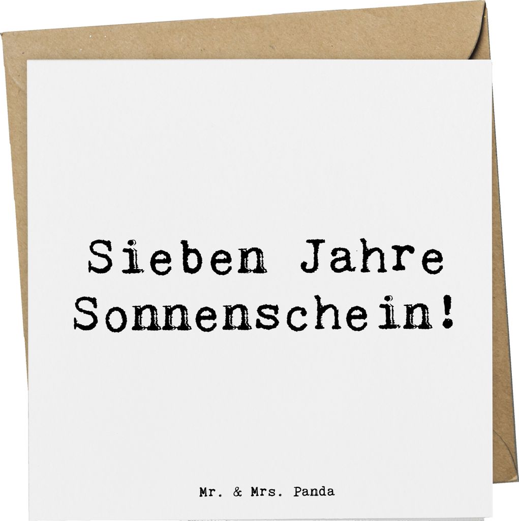 Mr. & Mrs. Panda Glückwunschkarte Spruch 7. Geburtstag Sonnenschein - Weiß - Geschenk, siebter, anlasskarte, Geburtstagserinnerungen, Geburtstags...