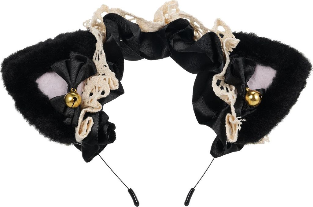 Flauschige Katzenohren Kopfschmuck Bänderstirnband Niedlicher Haarschmuck Haarschmuck Spitze Katzenohren Haarband für Mädchen und Frauen