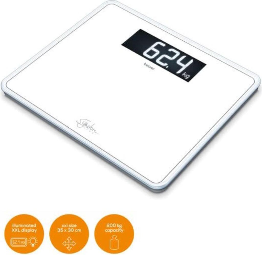 Beurer GS 410 white Signature Line Glas-Personenwaage extra groÃÅ ̧er