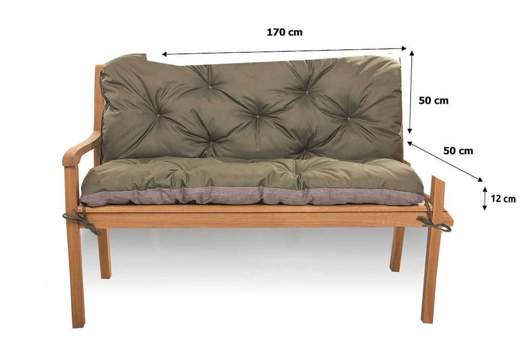 Gartenbankauflage 170x50x50, Bankauflage Grün, Produktbild 2