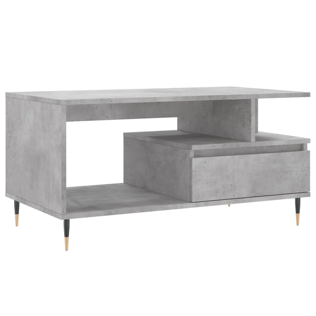 Tavolino Basso Grigio Cemento SYFAX 90x49x45 cm | Soggiorno Moderno