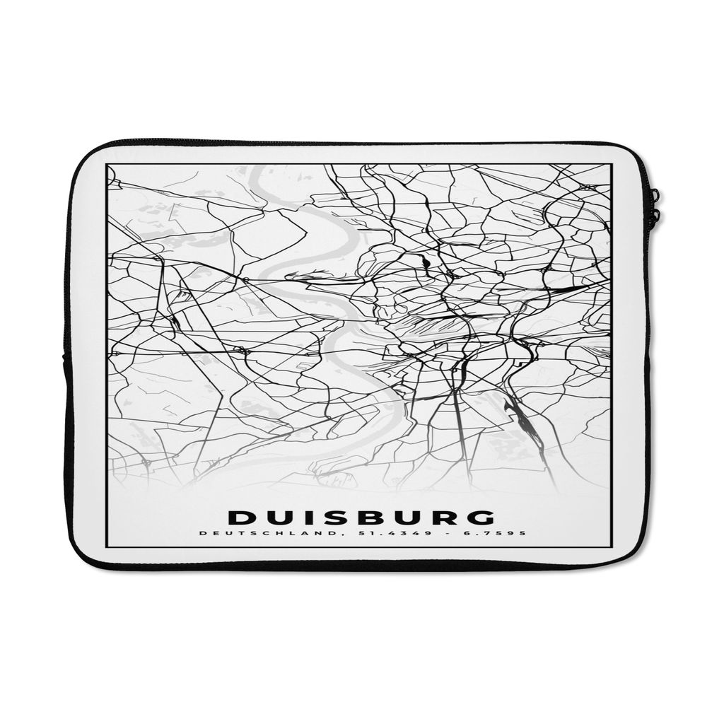 MuchoWow Laptop Hülle 14 ZollKarte - Duisburg - Stadtplan - Wegbeschreibung Laptoptasche - Laptoptasche - Stoßsicher - Schutzhaube