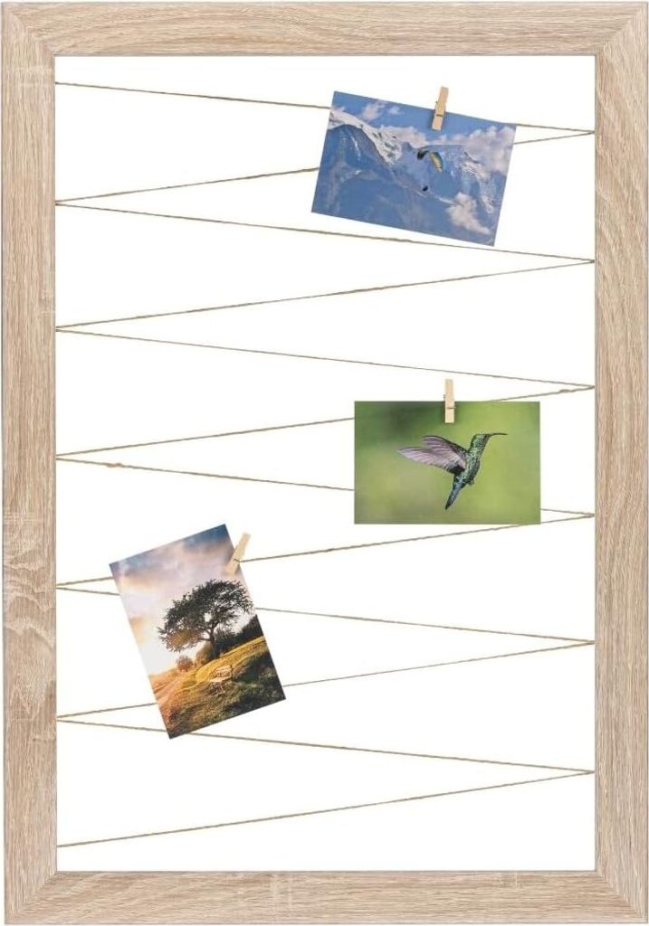 FC Fotohalter Pinnwand Fotorahmen Eiche Sonoma Neo Collage Line 53G Bilderrahmen inklusive CLAMARO , Größe:70x90cm (Hochformat)