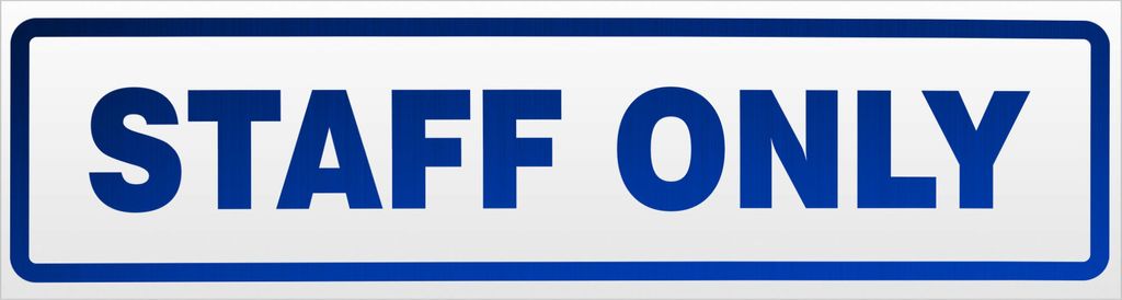 Kiwistar Staff only Magnetschild Schild magnetisch - 60cm Blau - reflektierend - Magnetfolie für Auto PKW Kfz