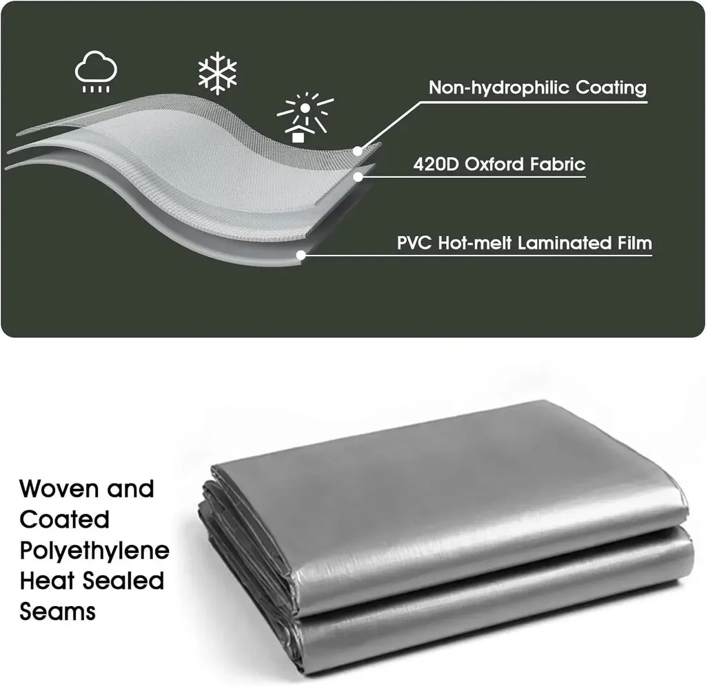 Bâche imperméable 180g/m² résistante aux intempéries et UV - 3x5m Verte