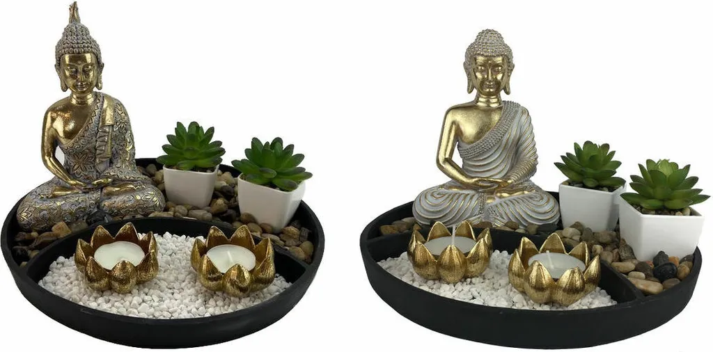 Statue de Jardin Zen Orientale en Magnésie 26cm - Décoration Extérieure