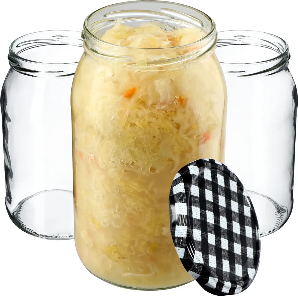 KADAX barattoli per conserve 900 ml, barattoli per conserve, barattoli per conserve con coperchio a vite, barattoli per conserve utilizzabili come barattoli per marmellata, barattoli per la conservazione, barattoli per conserve (8 pezzi, nero a scacchiera)