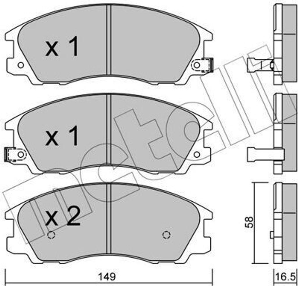 METELLI Bremsbeläge Satz Vorne Bremsklötze für HYUNDAI TERRACAN (HP) 22-0506-0