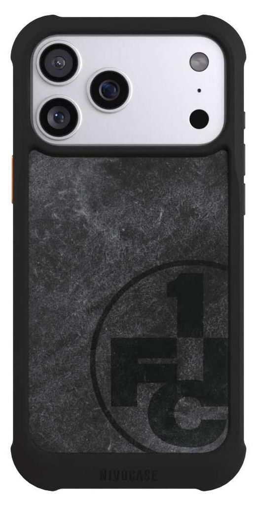 NIVOCASE Hülle für Apple iPhone 17 Pro Max Stoßfeste Handyhülle NIVOmax Case Schwarz 1. FC Kaiserslautern 1. FCK Beton