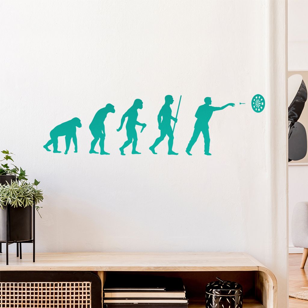 Darts Bullseye Evolution Wandtattoo Wandaufkleber Wall Sticker - Dekoration, Küche, Wohnzimmer, Schlafzimmer, Badezimmer