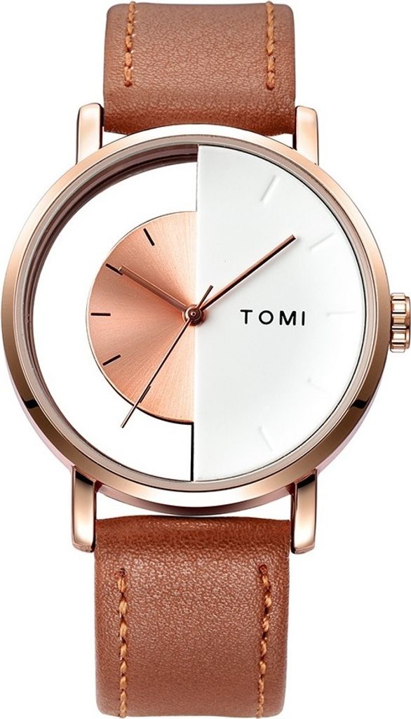 Elegante TOMI Herrenuhr in Braun und Gold – Modernes Design für jeden Anlass KP14300