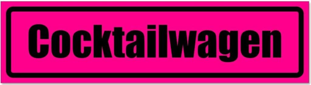 Kiwistar - Autoaufkleber - Pink - Schwarz - 60 x 16 cm - Cocktailwagen invertiert - Hinweis Aufkleber Sticker für Auto, Kfz, Fahrrad, PKW, LKW