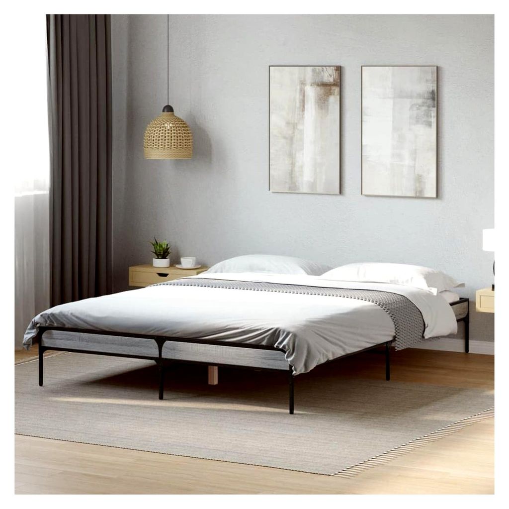 Bettgestell ohne Matratze grau Sonoma 120x200 cm