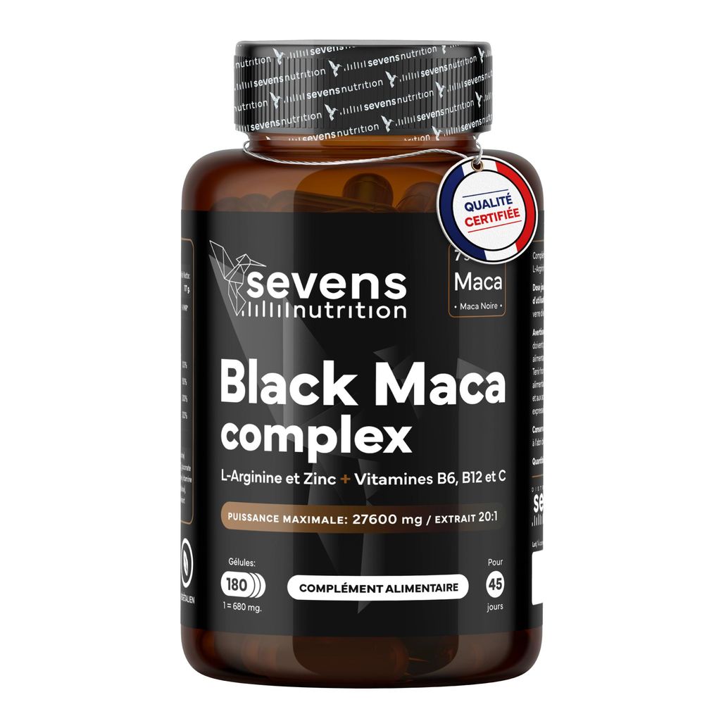 Gélules de maca noire, extrait 20:1, avec L-arginine et Image du produit 