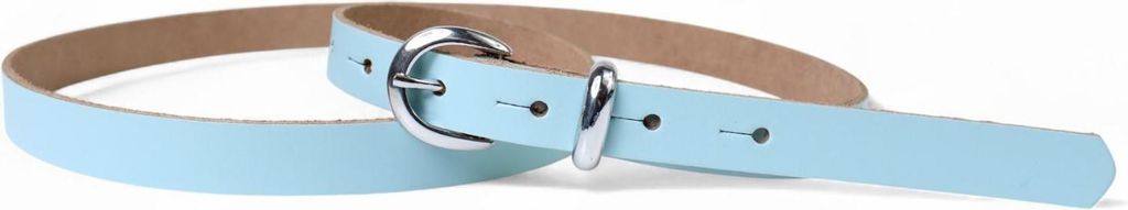 FRONHOFER schmaler Damen Ledergürtel 2 cm Gürtelschnalle+ Schlaufe silber glänzend